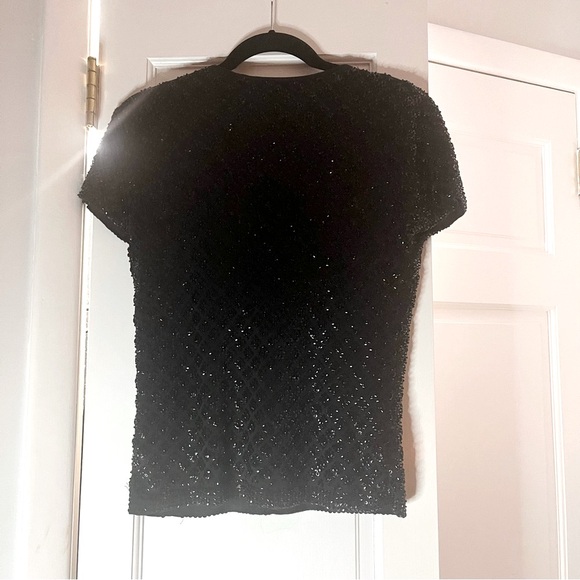 🖤 Ann Taylor 100% Silk Black Sequin Blouse - Picture 6 of 8